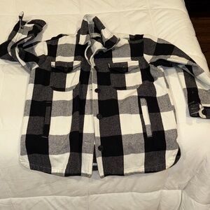 Lucky Brand Black and White jacket shirt size M